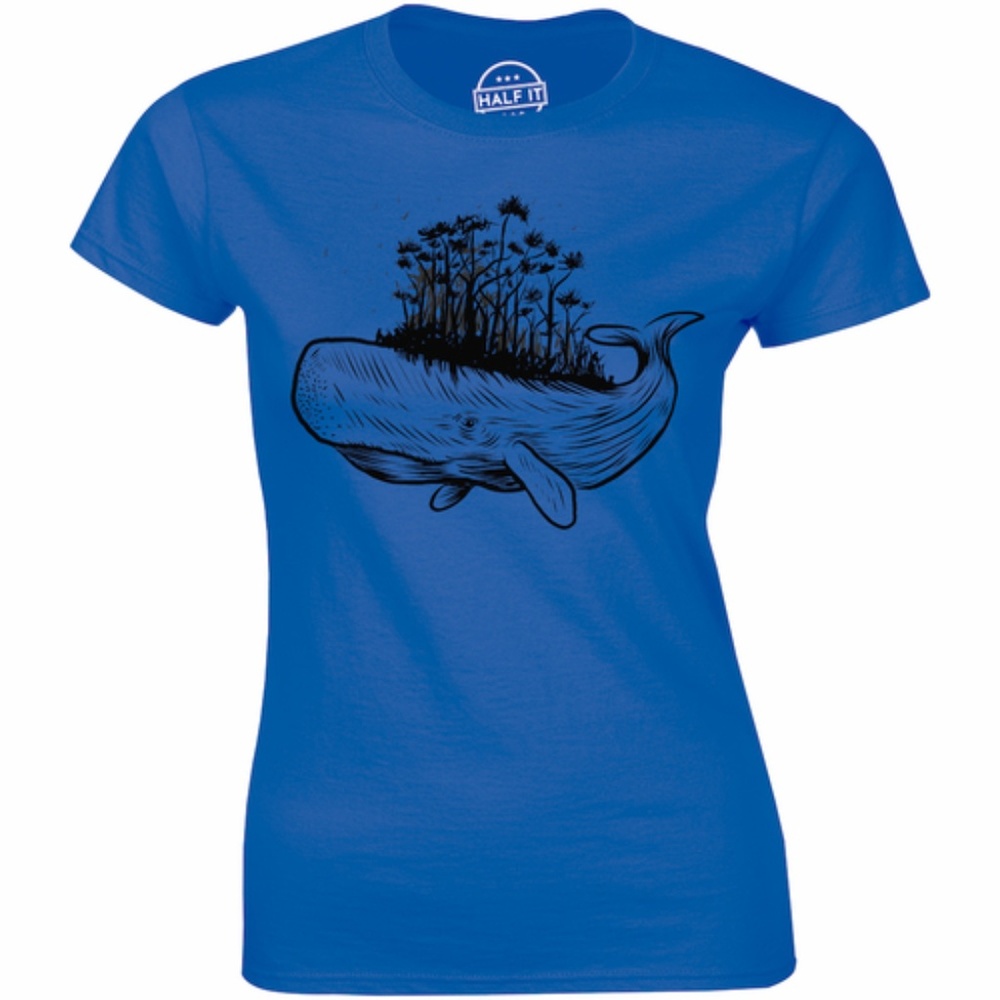 Amazing Nature Blue Whale And Tree Women's T-shirt